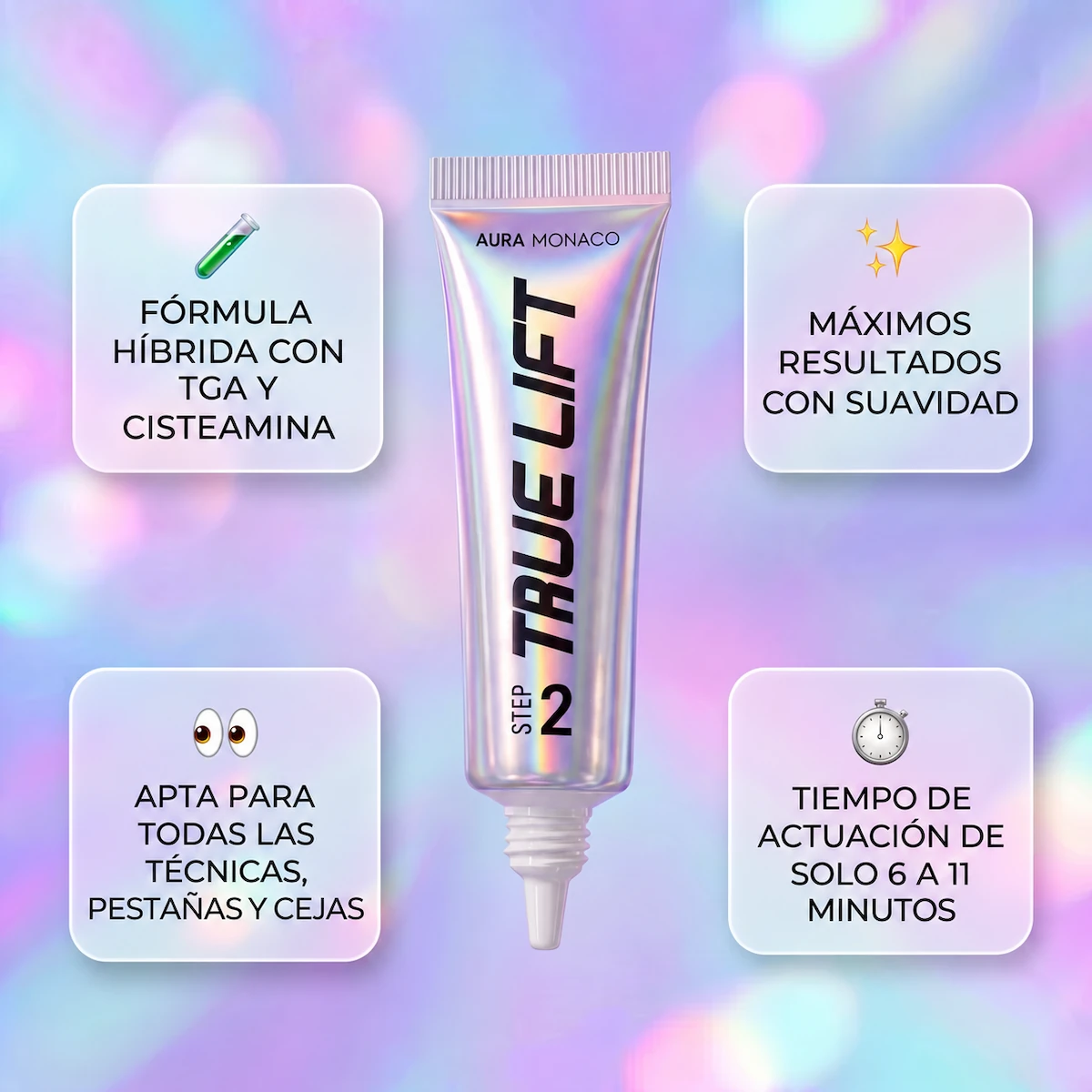 TrueLift | Lociones Step 1 y 2 | Sistema híbrido sin adhesivo | 2× 10 ml TrueLift Step 2